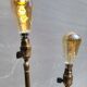 Three-light painter's table lamp in brass from the 1950s.