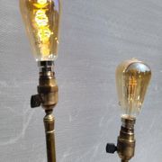 Lampadaire tablette de peintre à 3 feux laiton 1950