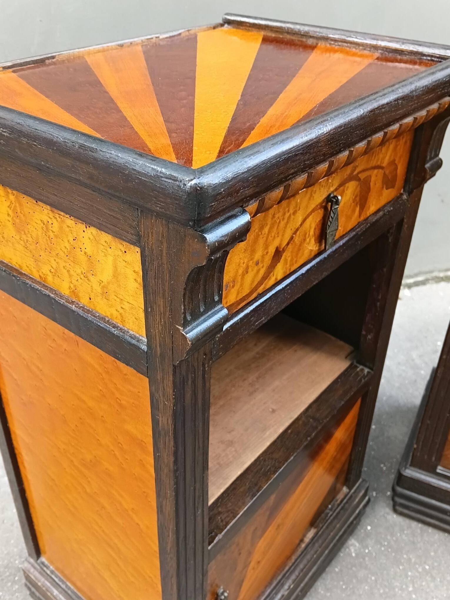 Pair of Art Deco bedside tables from the 1920s.