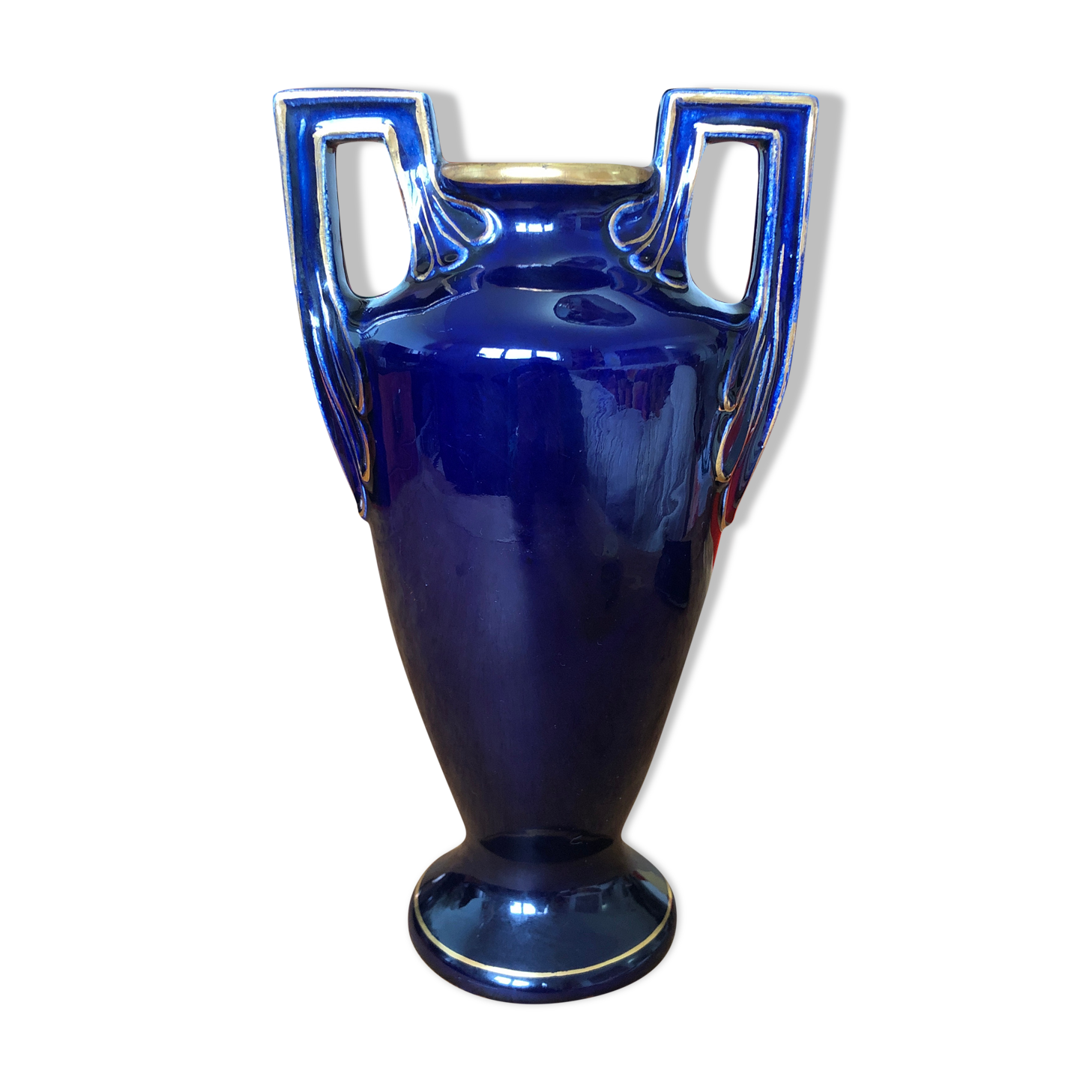 Art deco vase faience of vierzon louis gueule