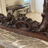 Hand carved art nouveau wood mirror