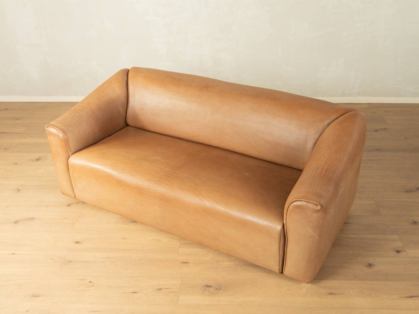 DS-47 three-seater sofa from the 1970s by de Sede in natural light brown nappa leather