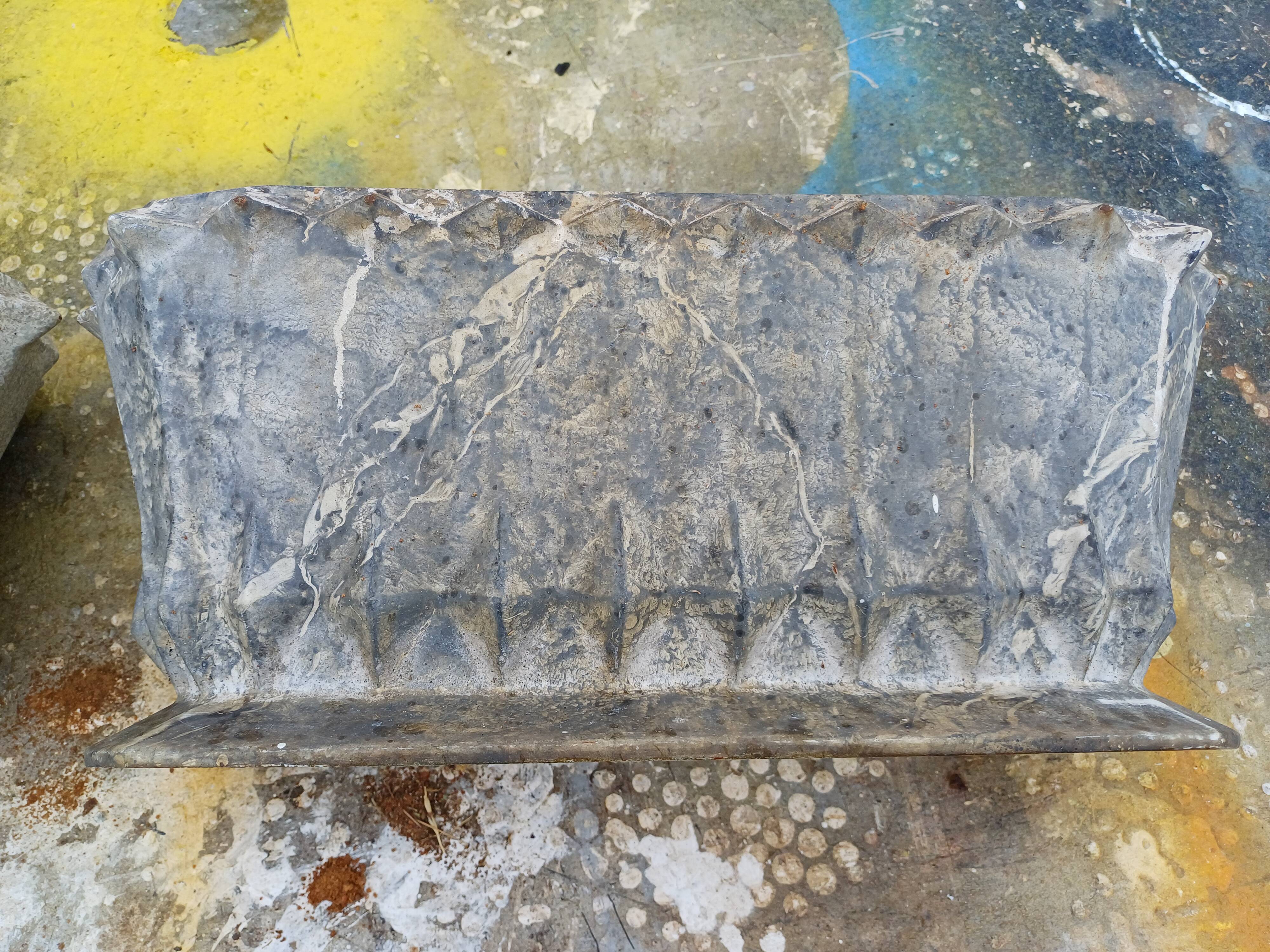 Pair of enamelled cast iron planters from 1900 from Charleville-Mézières