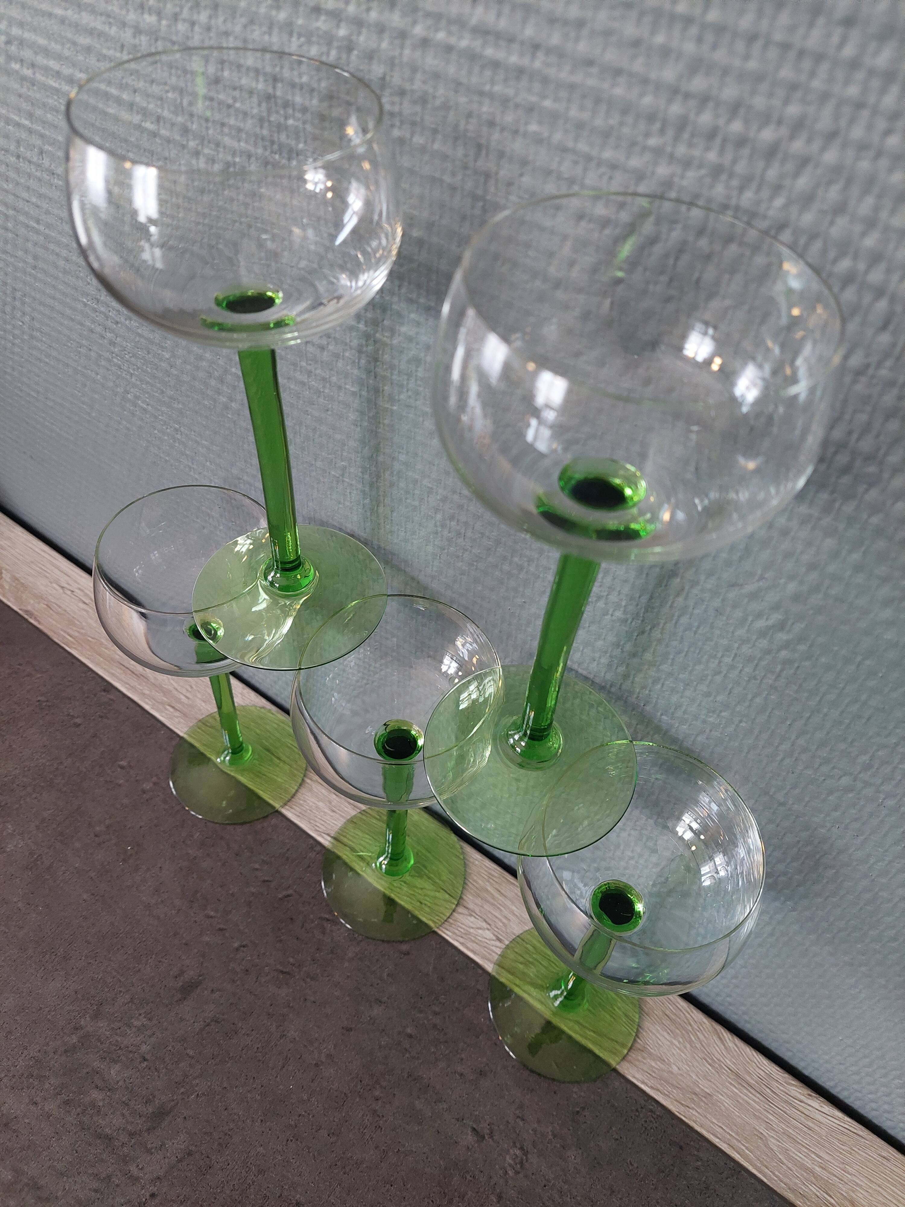 5 Traditional Crystal Alsace Wine Glasses