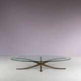 Brass coffee table by Michel Mangematin & Roger Bruny, France 1960