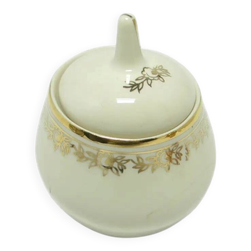 Ewa sugar bowl, modernism, ivory white porcelain, Poland, 1970s.