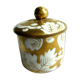 Cream pot, white porcelain and gold, Vine leaves, Limoges Depierrefiche