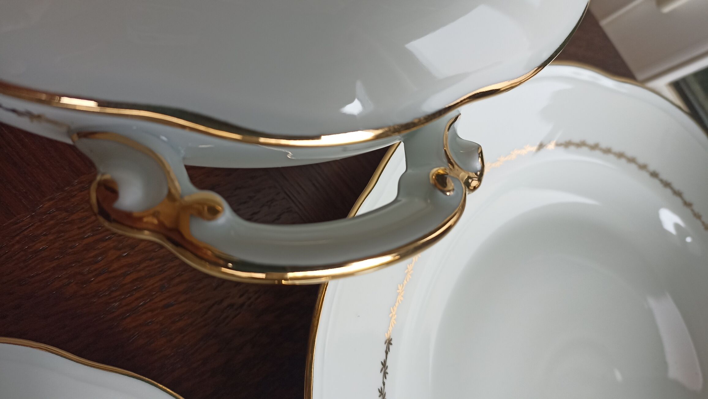 SFP service dish set - Limoges - White and golden