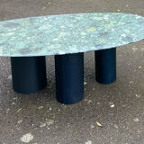 Coffee table marble feet steel