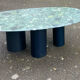 Coffee table marble feet steel