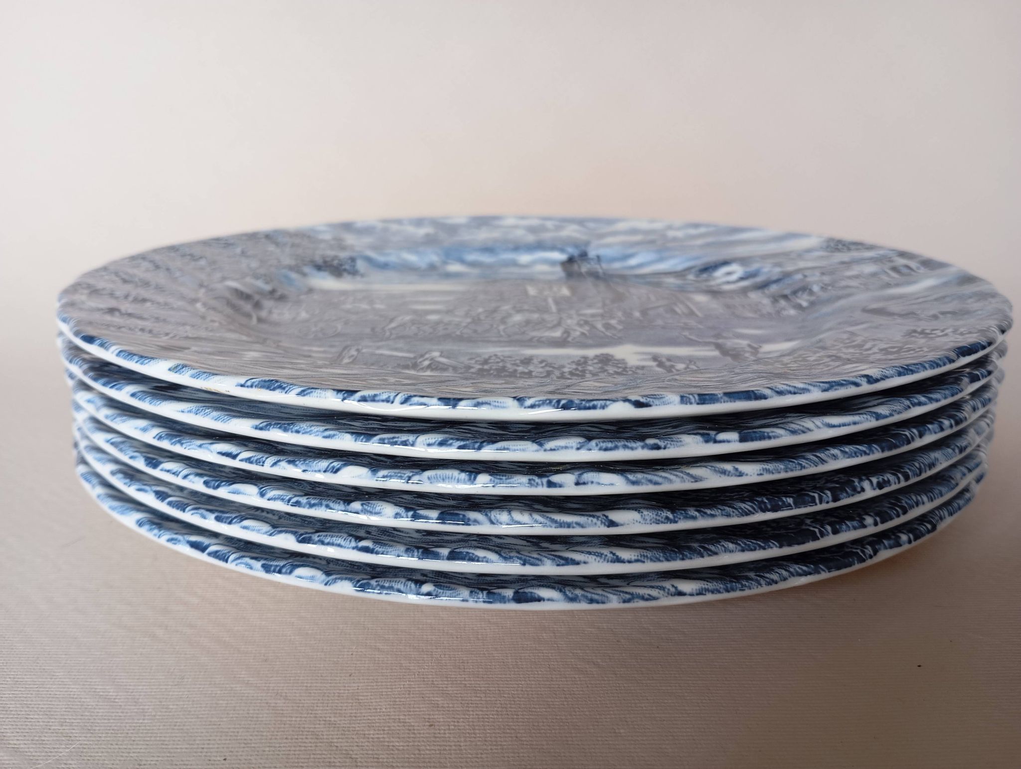 6 English flat plates Bursley "The Posthouse"