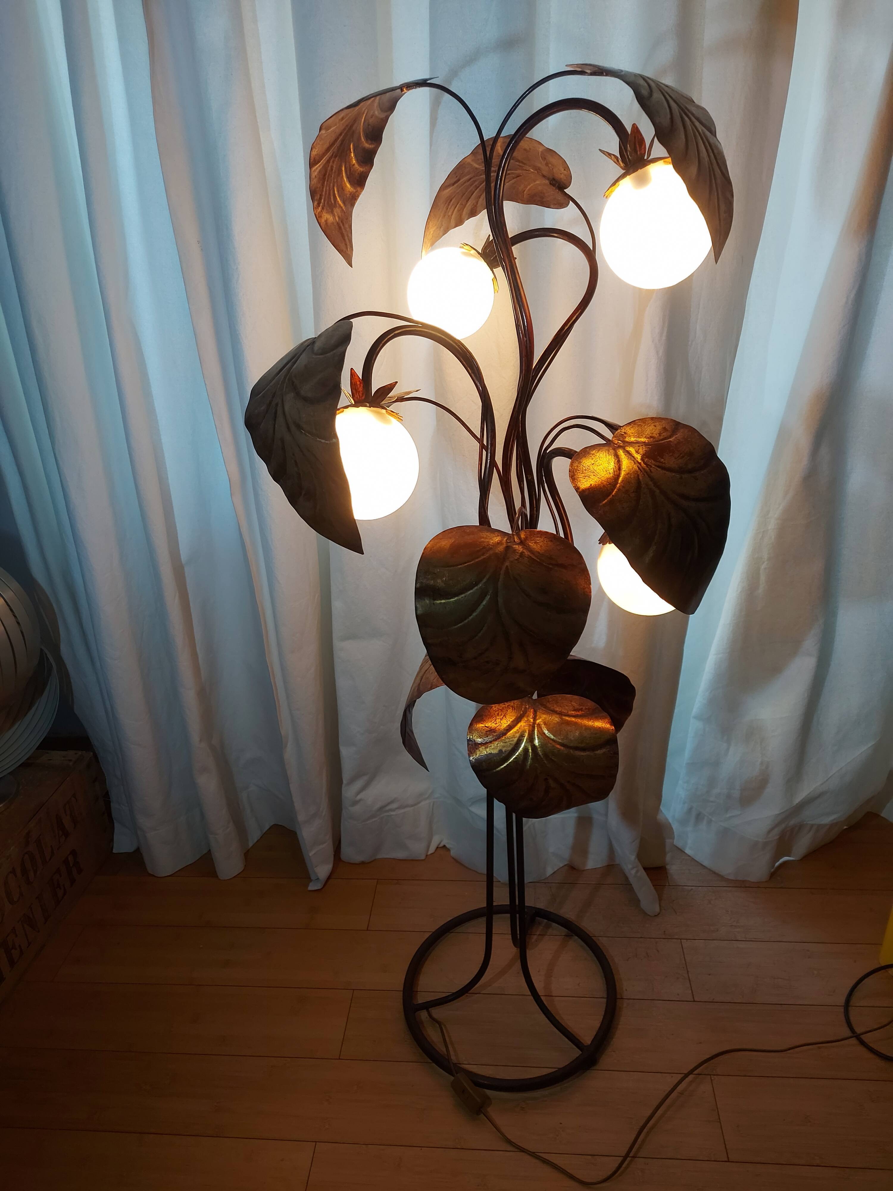 Floor lamp rhubarb leaf 70s
