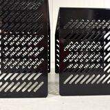 Black perforated steel nesting tables Italy 1980’s