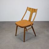 Set of four walnut dining chairs, Czechoslovakia, 1950s