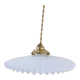 Vintage opaline pendant lamp with serrated edges