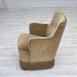 1970s, Danish armchair, light green furniture velour.