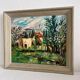 Old oil painting on panel exotic expressionist landscape signed