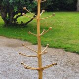 Brutalist coat rack on boxwood stand