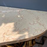 Carved wooden and marble console