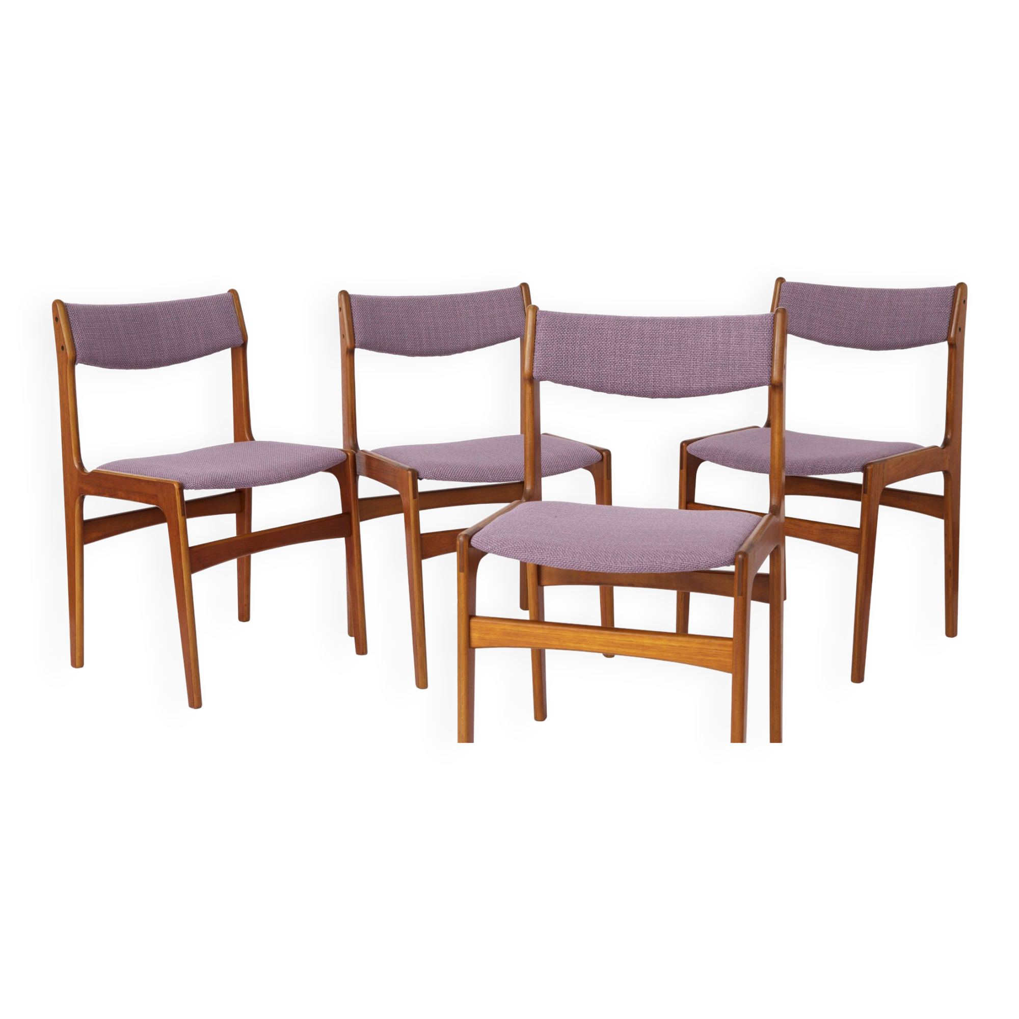 4 Mid-century Vintage Chairs, 1960s, Danish, Teak, Set of 4