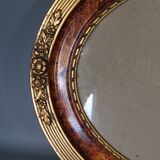 Old oval frame gilded stucco wood