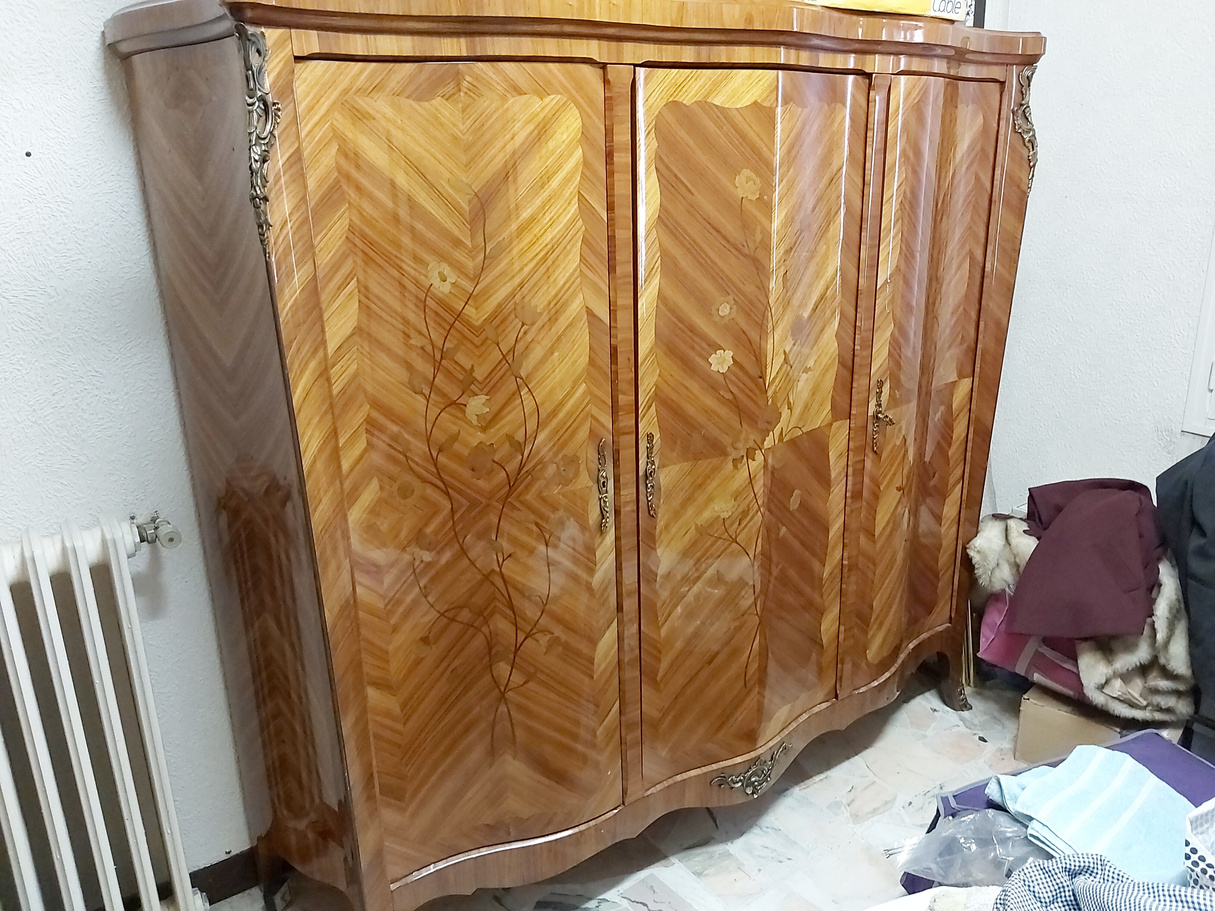 Wardrobe 3 door Louis XV style stamped Skalski