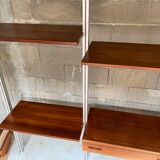 Modular system library Scandinavian teak Roche Bobois 70s