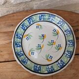 Ancienne assiette à fleurs dit cul noir