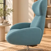 BoConcept design armchair in petrol blue, swivel and reclining.