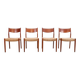 Ensemble de quatre chaises Marten Franckena en teck et corde de papier pour Fristho