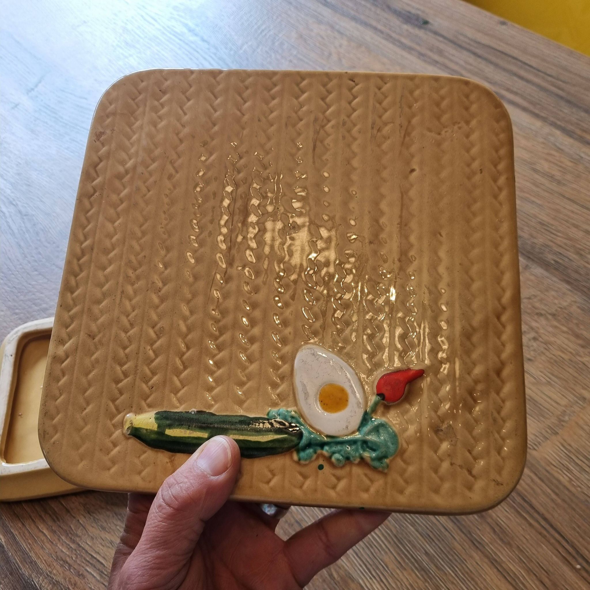 2 dessous de plat en céramique émaillée vintage, 1970