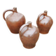 3 Old Calvados Jugs in Brown Glazed Stoneware