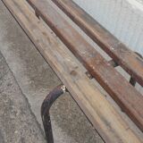 School bench wood and vintage metal