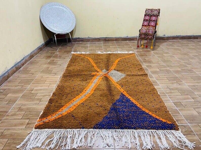 Tapis beni ouraine fait main taille 100 x 200 cm