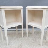 Pair of white vintage bedside tables