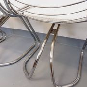 Set of 4 vintage Italian Gastone Rinaldi style chairs in chrome metal