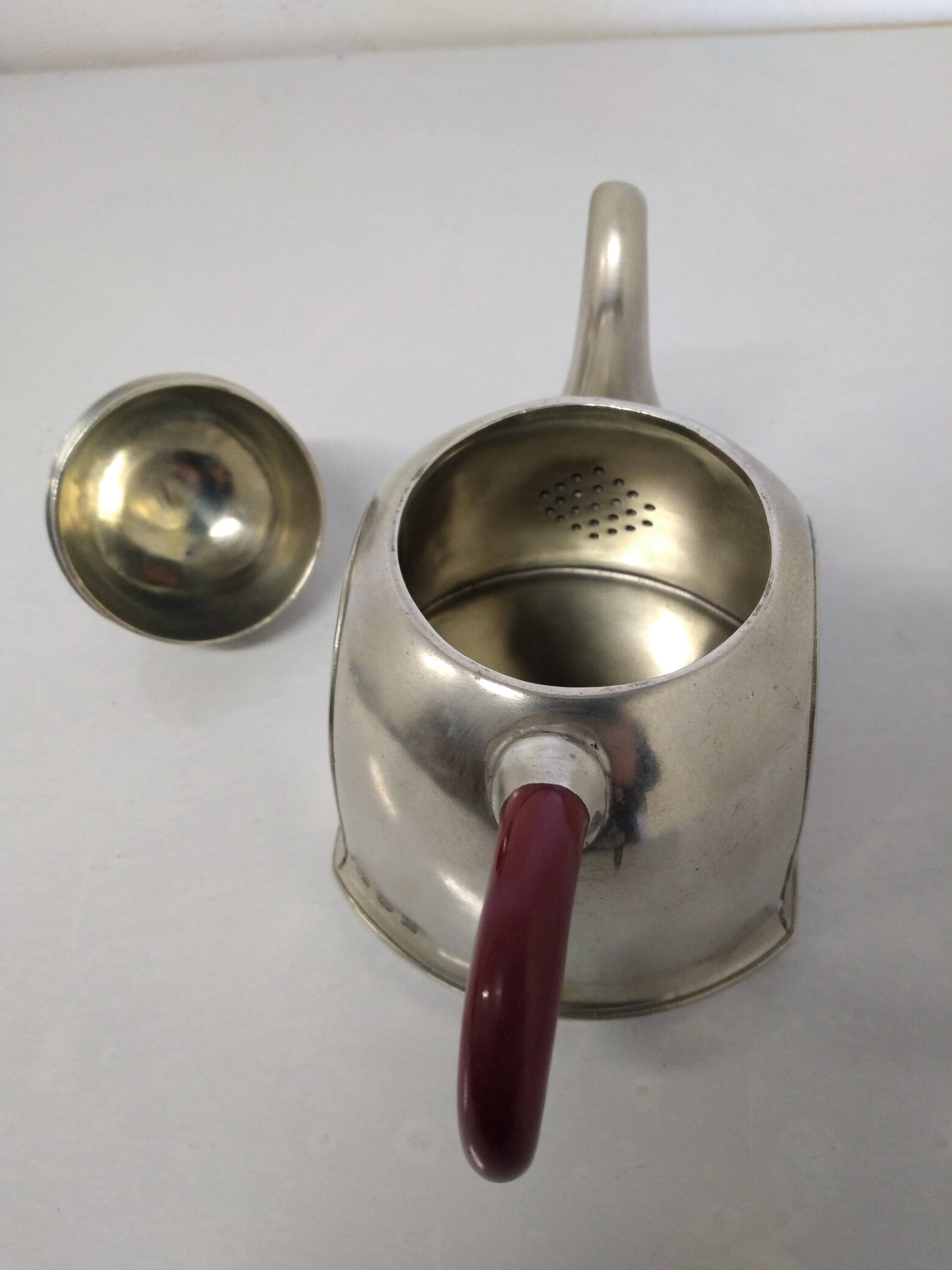 Cosi Tabellini Century 24 Pewter And Red Bakelite Tea And Coffee Service