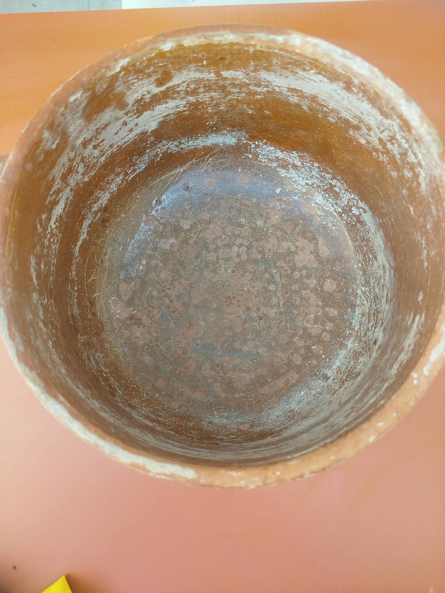 Old terracotta casserole
