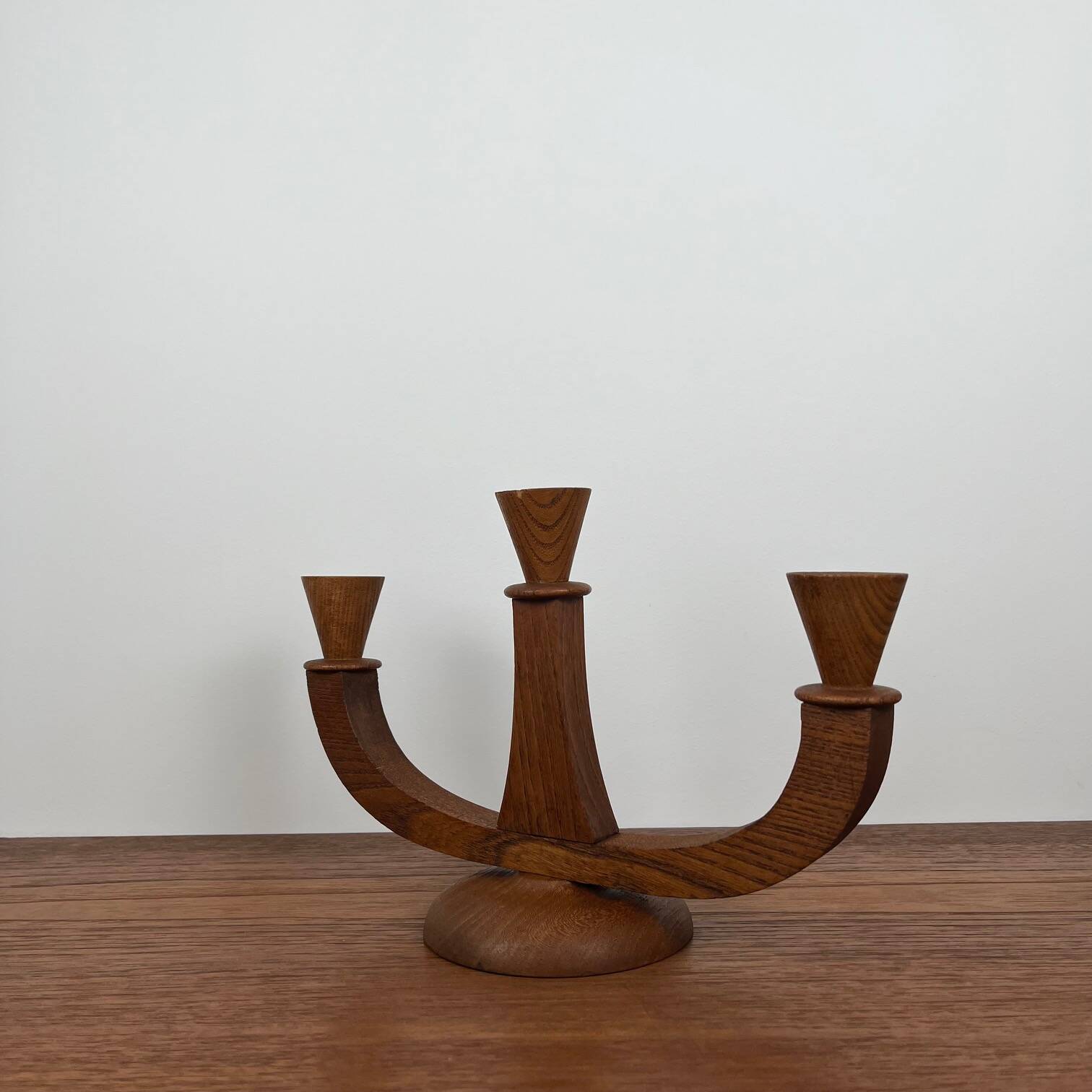 3-arm teak candle holder, 1960/70