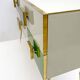 Postmodern Italian Dresser/Chest Colored Glass and Brass, 1980s
