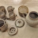 Ensemble à thé 8 tasses en grès de 1980
