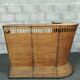 Vintage rattan and metal bar and its stools.