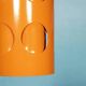 Vintage orange suspension light in a 1970s space age style.