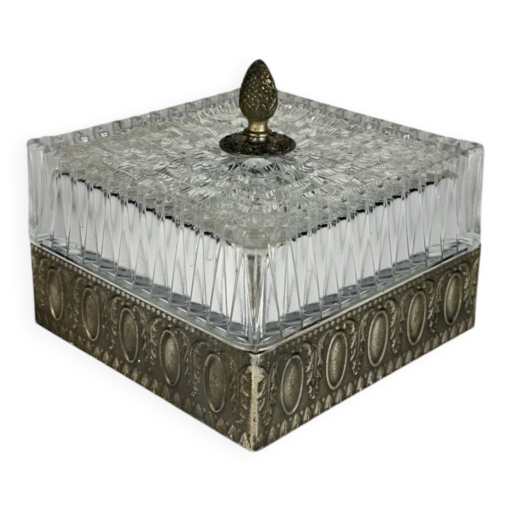 Vintage Crystal Ceiling Lamp, Italy, 1960s