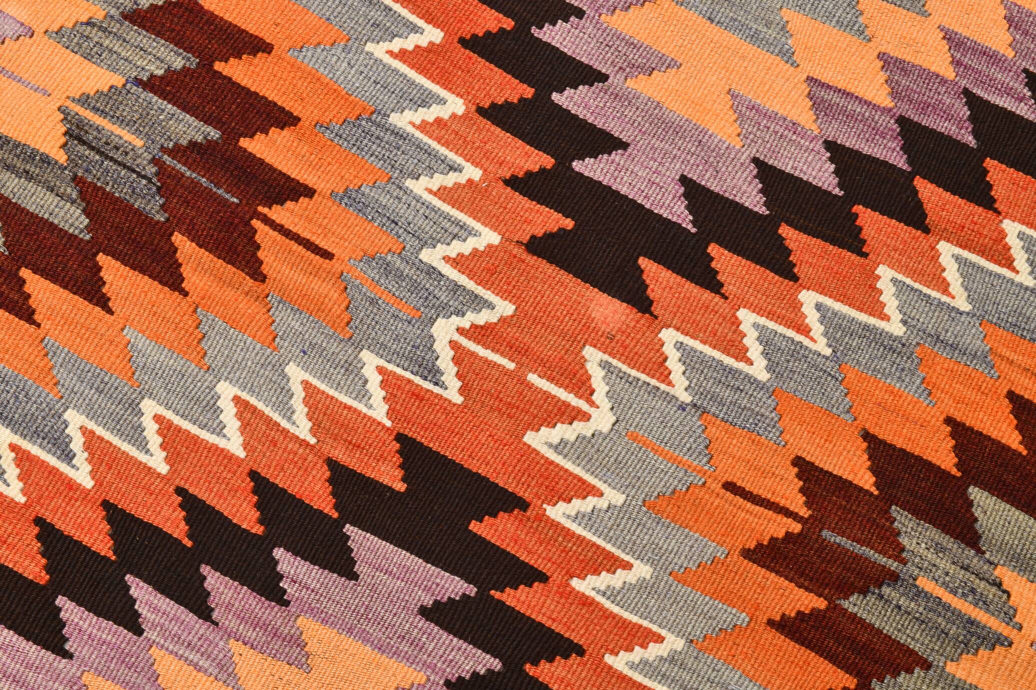 4x8 Multicolor Turkish Vintage Kilm,Bohemian Kilim Rug,125x253 Cm