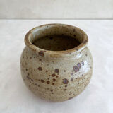 Vintage pyrite stoneware ball vase