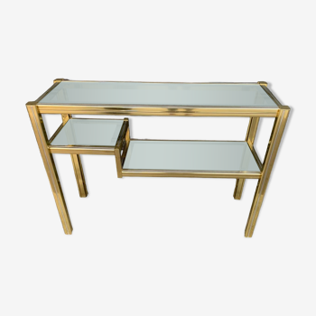 Brass and glass console 1980'