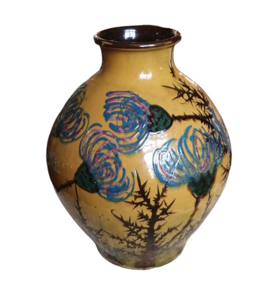 Art Deco vase Émile Simonod glazed terracotta