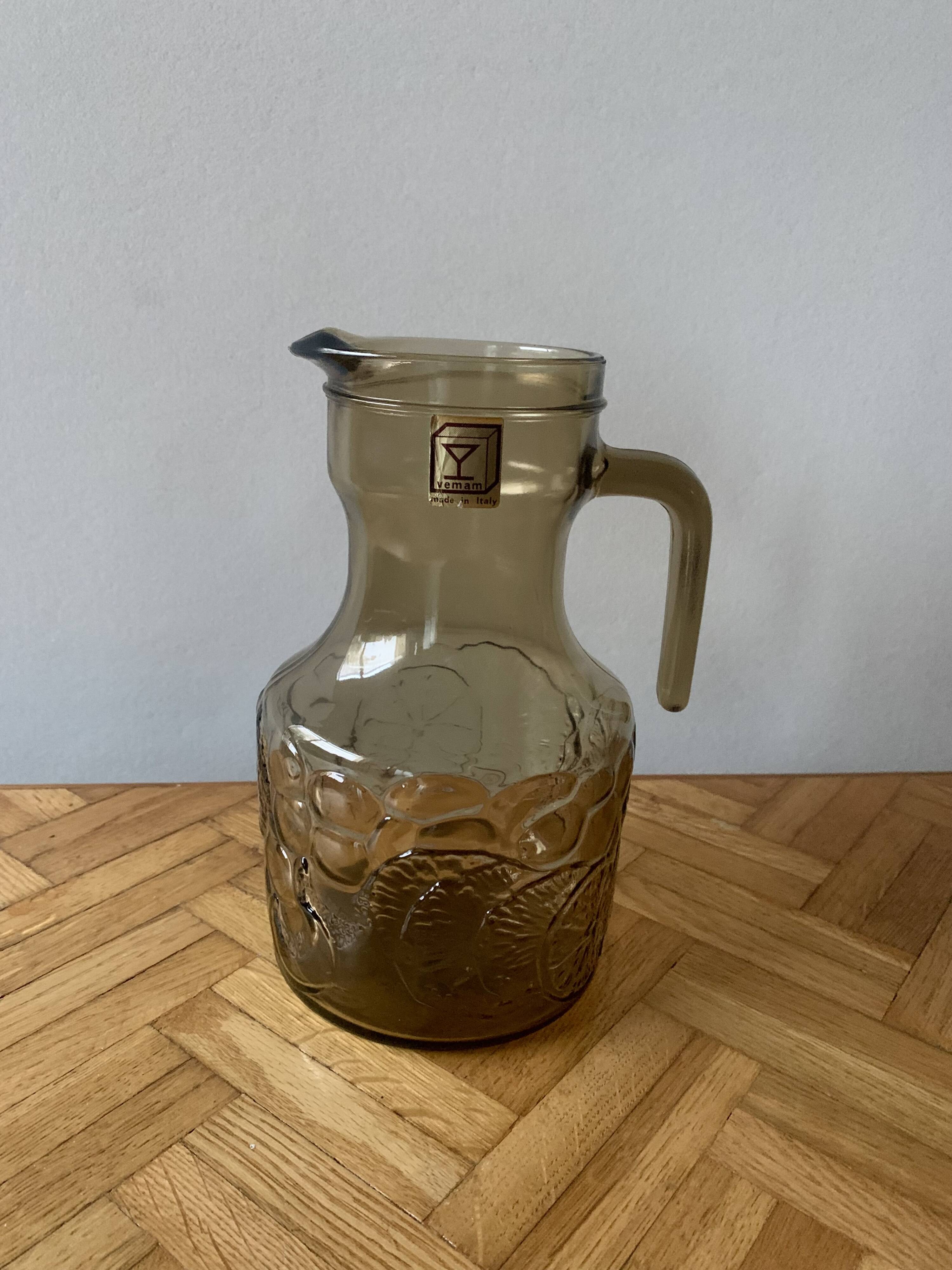 Vintage smoked glass lemonade set - vemam - made in italy