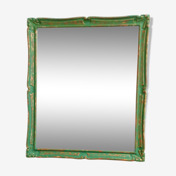 Vintage patina green and gold mirror  69x79cm